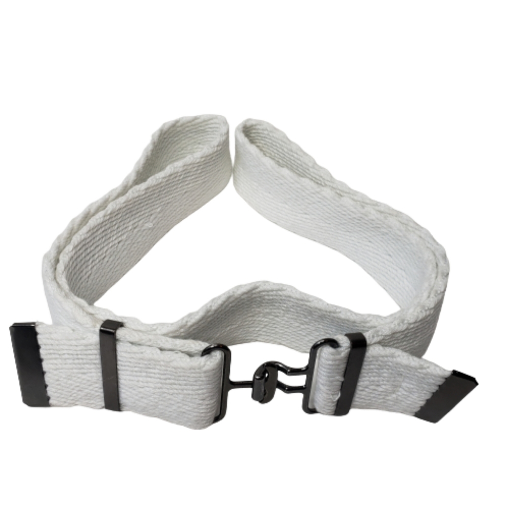 White interlock belt. Adjustable